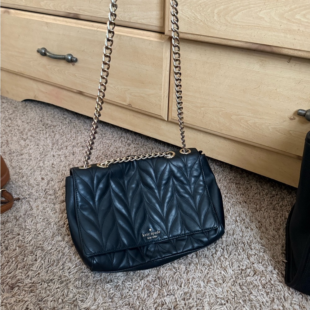 Kate Spade Black Quilted Chain Shoulder Bag
